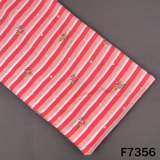 Stripes Thread Work Rayon Fabric - F7356