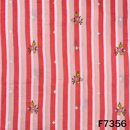 Stripes Thread Work Rayon Fabric - F7356