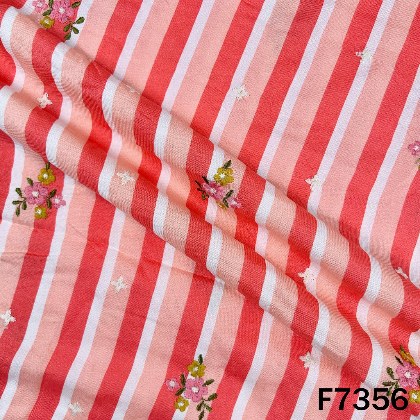Stripes Thread Work Rayon Fabric - F7356