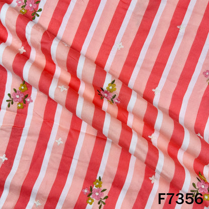Stripes Thread Work Rayon Fabric - F7356