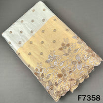 Cut Dana Zari Sequins Embroidered Kanjivaram Tissue Fabric - F7358