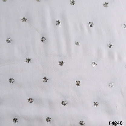 Dyeable Thread Sequins Cotton Silk Fabric- F4248