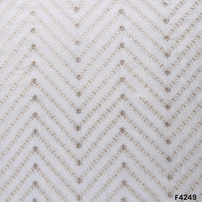 Dyeable Zari Cut Dana Embroidered Georgette Fabric- F4249