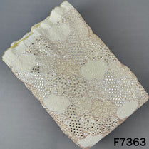 Dyeable Cut Dana Zari Sequins Faux Mirror Embroidered Shimmer Tissue Fabric - F7363