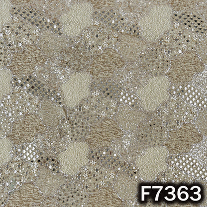 Dyeable Cut Dana Zari Sequins Faux Mirror Embroidered Shimmer Tissue Fabric - F7363