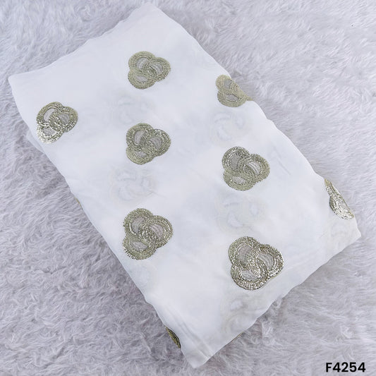 Dyeable Zari Sequins Georgette Fabric- F4254