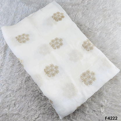 Dyeable Thread Sequins Embroidered Organza Fabric- F4222