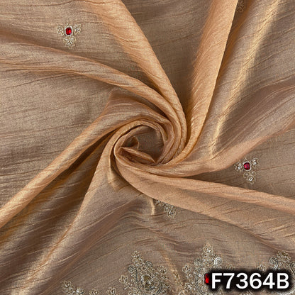 Zari Sequins with Stone Work Crush Tissue Fabric - F7364