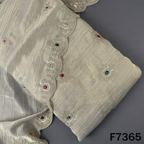 Zari Sequins with Stone Work Crush Tissue Fabric - F7365