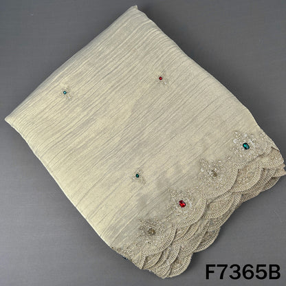 Zari Sequins with Stone Work Crush Tissue Fabric - F7365