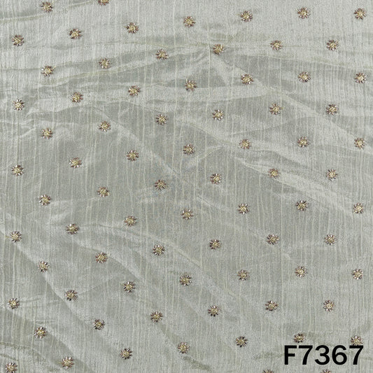 Dyeable Cut Dana Zari Work Crush Tissue Fabric - F7367
