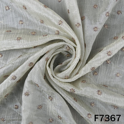 Dyeable Cut Dana Zari Work Crush Tissue Fabric - F7367