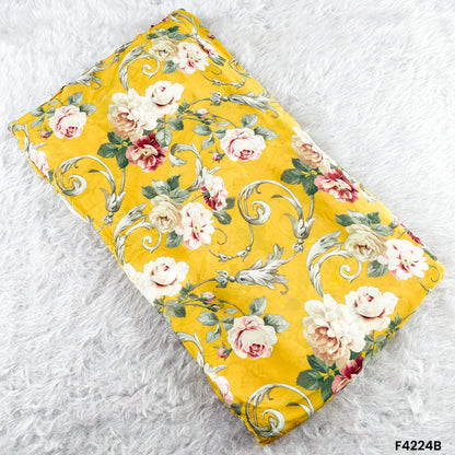 Floral Printed Viscose Crepe Fabric- F4224