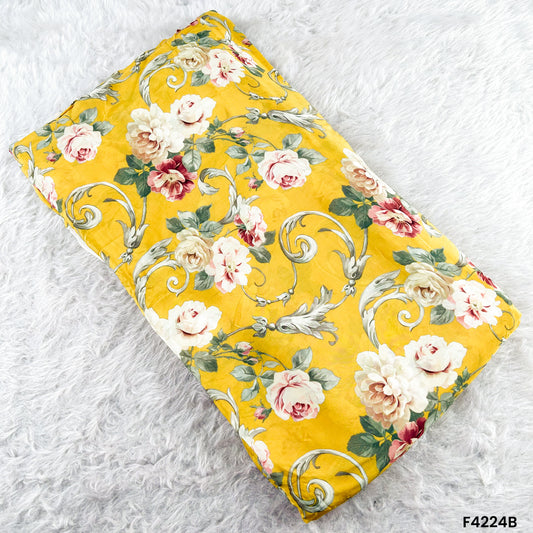 Floral Printed Viscose Crepe Fabric- F4224