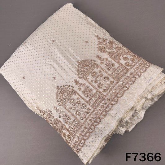 Dyeable Cut Dana Zari Sequins Work Shimmer Tissue Fabric - F7366