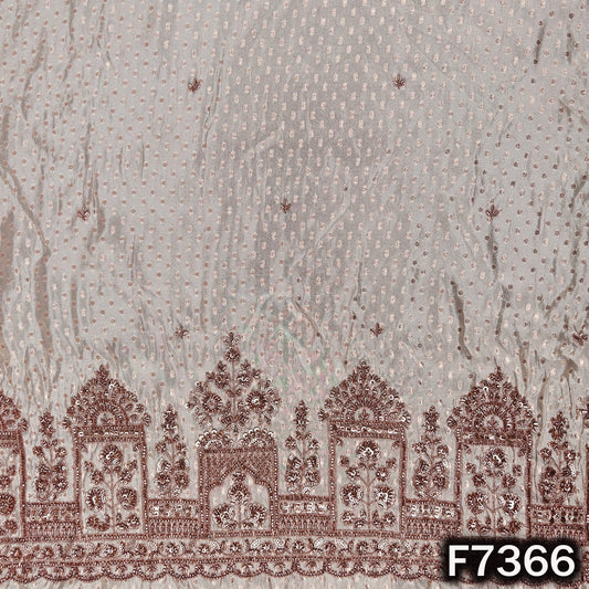 Dyeable Cut Dana Zari Sequins Work Shimmer Tissue Fabric - F7366