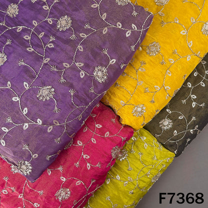 Cut Dana Zari Sequins Embroidered Shimmer Tissue Fabric - F7368