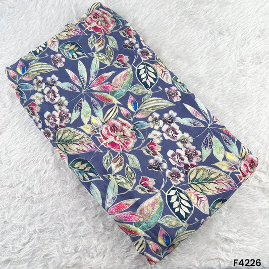 Floral Printed Viscose Crepe Fabric- F4226