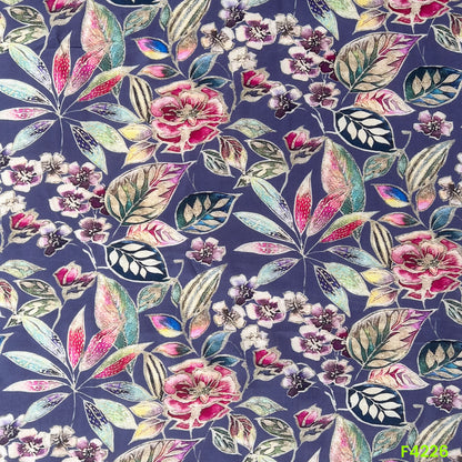 Floral Printed Viscose Crepe Fabric- F4226