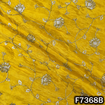 Cut Dana Zari Sequins Embroidered Shimmer Tissue Fabric - F7368