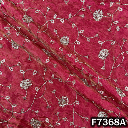 Cut Dana Zari Sequins Embroidered Shimmer Tissue Fabric - F7368