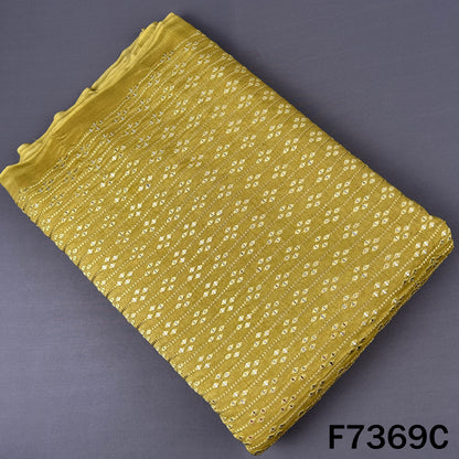 Thread Sequins Embroidered Dola Silk Fabric - F7369