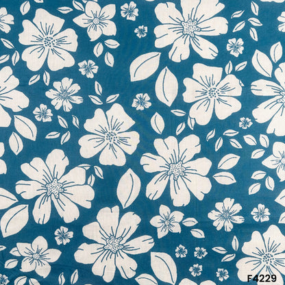 Floral Printed Mul cotton Fabric - F4229