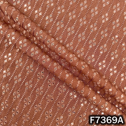 Thread Sequins Embroidered Dola Silk Fabric - F7369