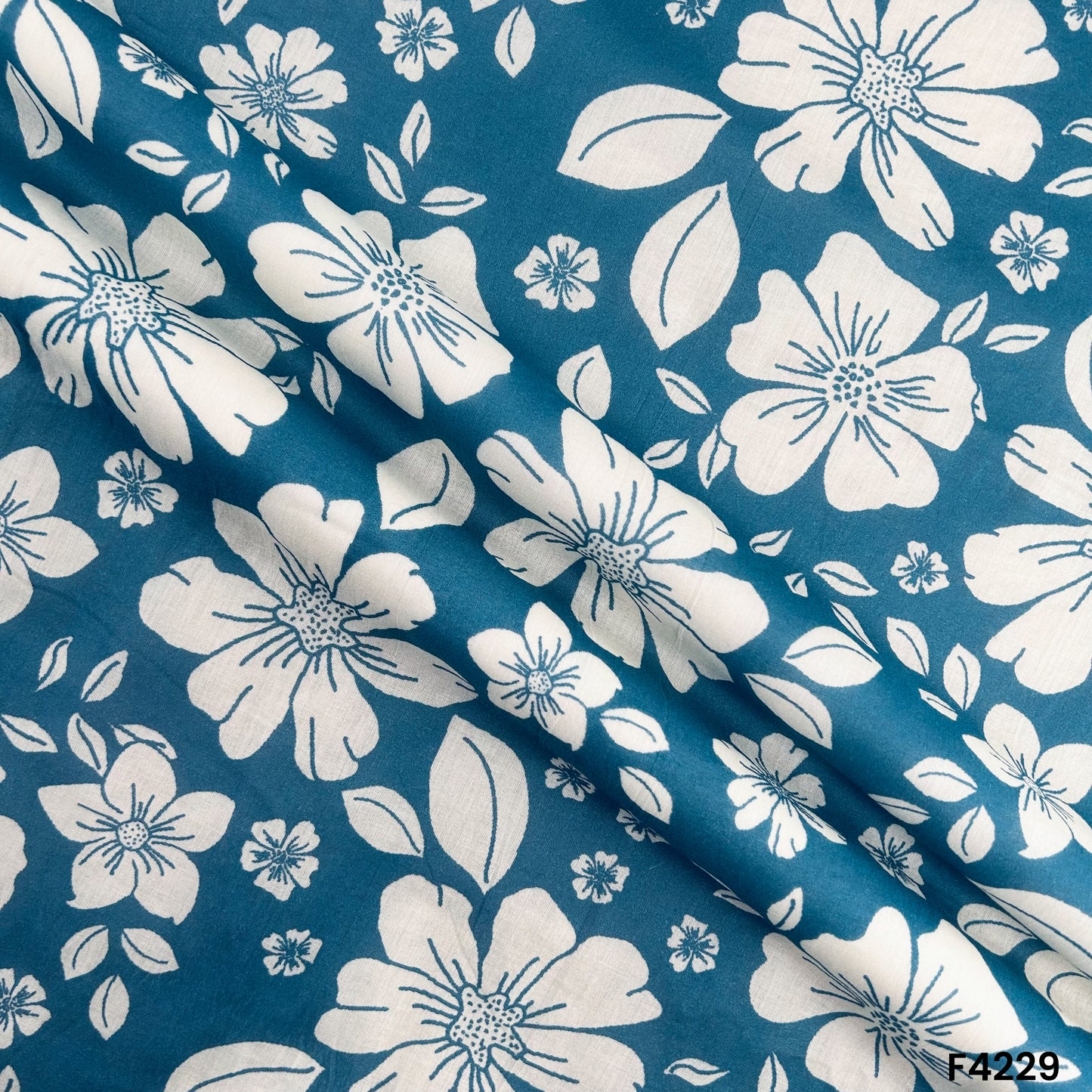 Floral Printed Mul cotton Fabric - F4229
