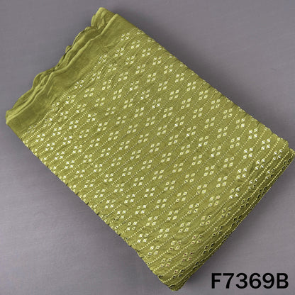 Thread Sequins Embroidered Dola Silk Fabric - F7369
