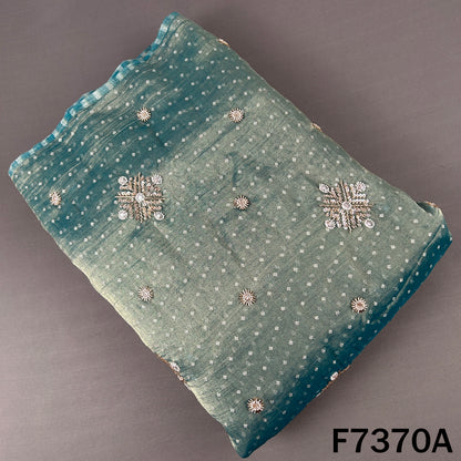 Cut Dana Zari Sequins Embroidered Crush Tissue Fabric - F7370