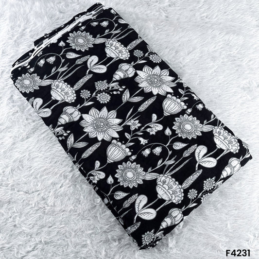 Floral Printed Mul cotton Fabric - F4231