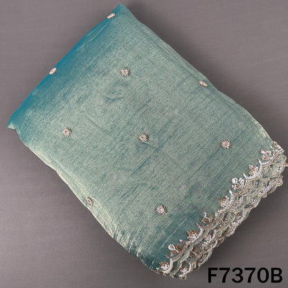 Cut Dana Zari Sequins Embroidered Crush Tissue Fabric - F7370