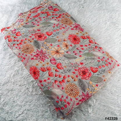 Floral Printed Viscose Crepe Fabric- F4232
