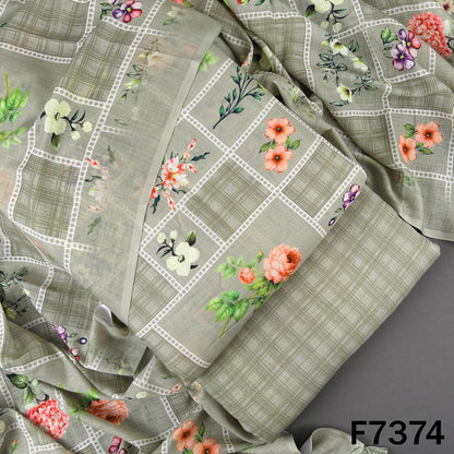 Printed Linen Cotton Fabric - F7374