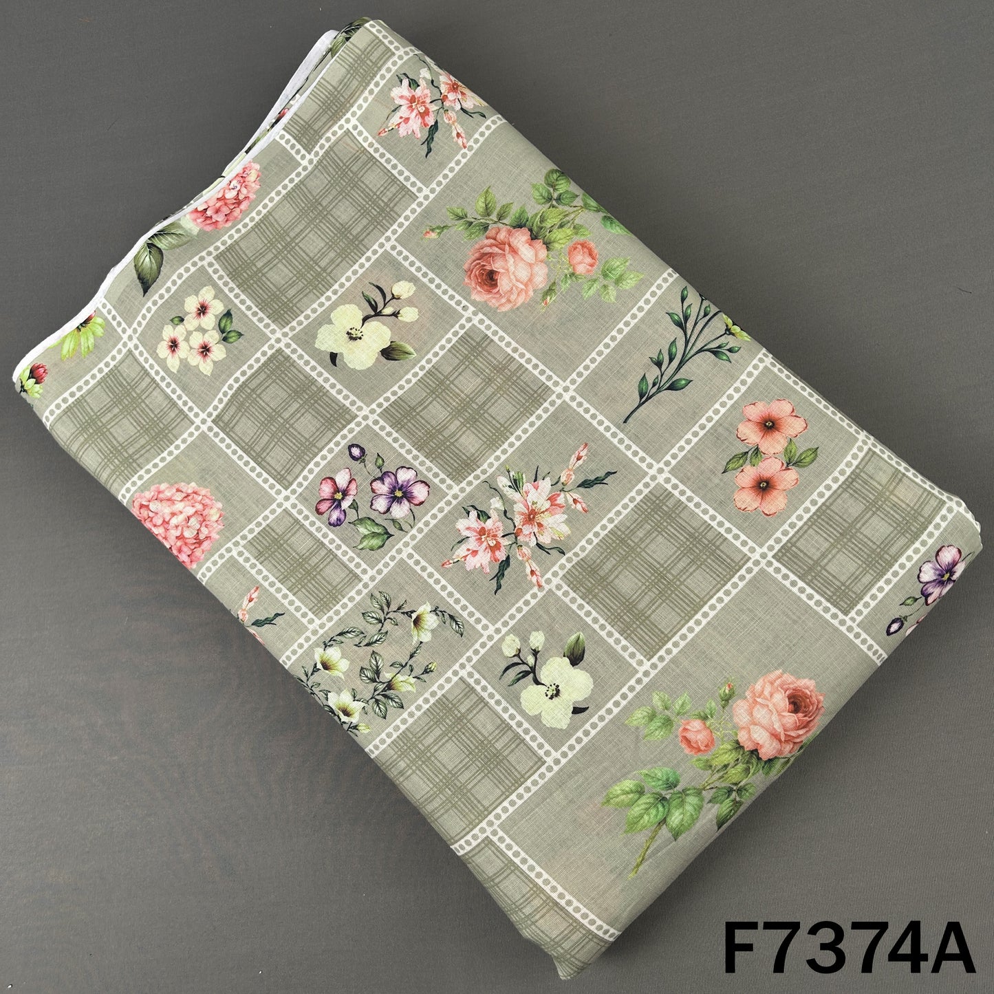 Printed Linen Cotton Fabric - F7374
