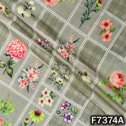 Printed Linen Cotton Fabric - F7374