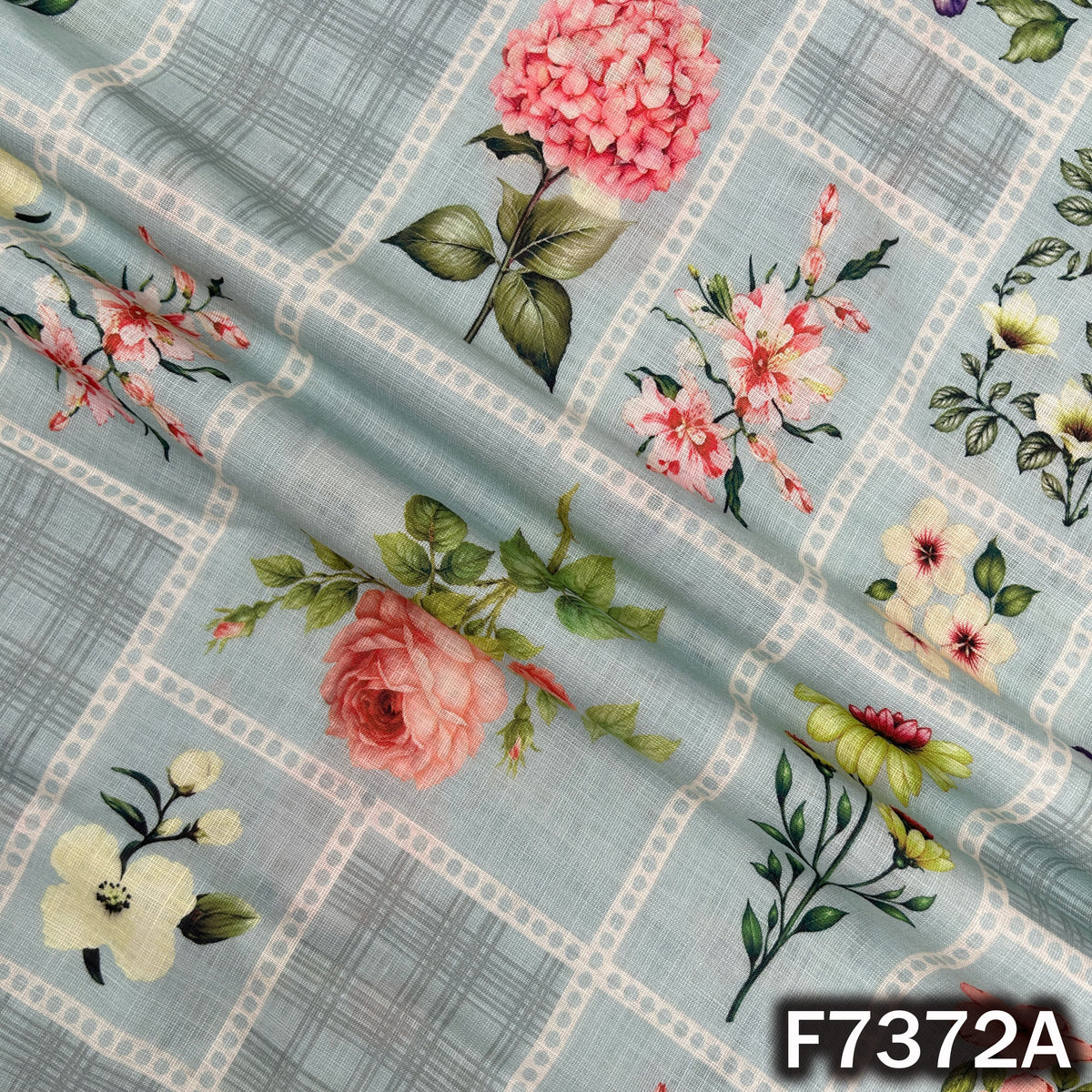 Printed Linen Cotton Fabric - F7372