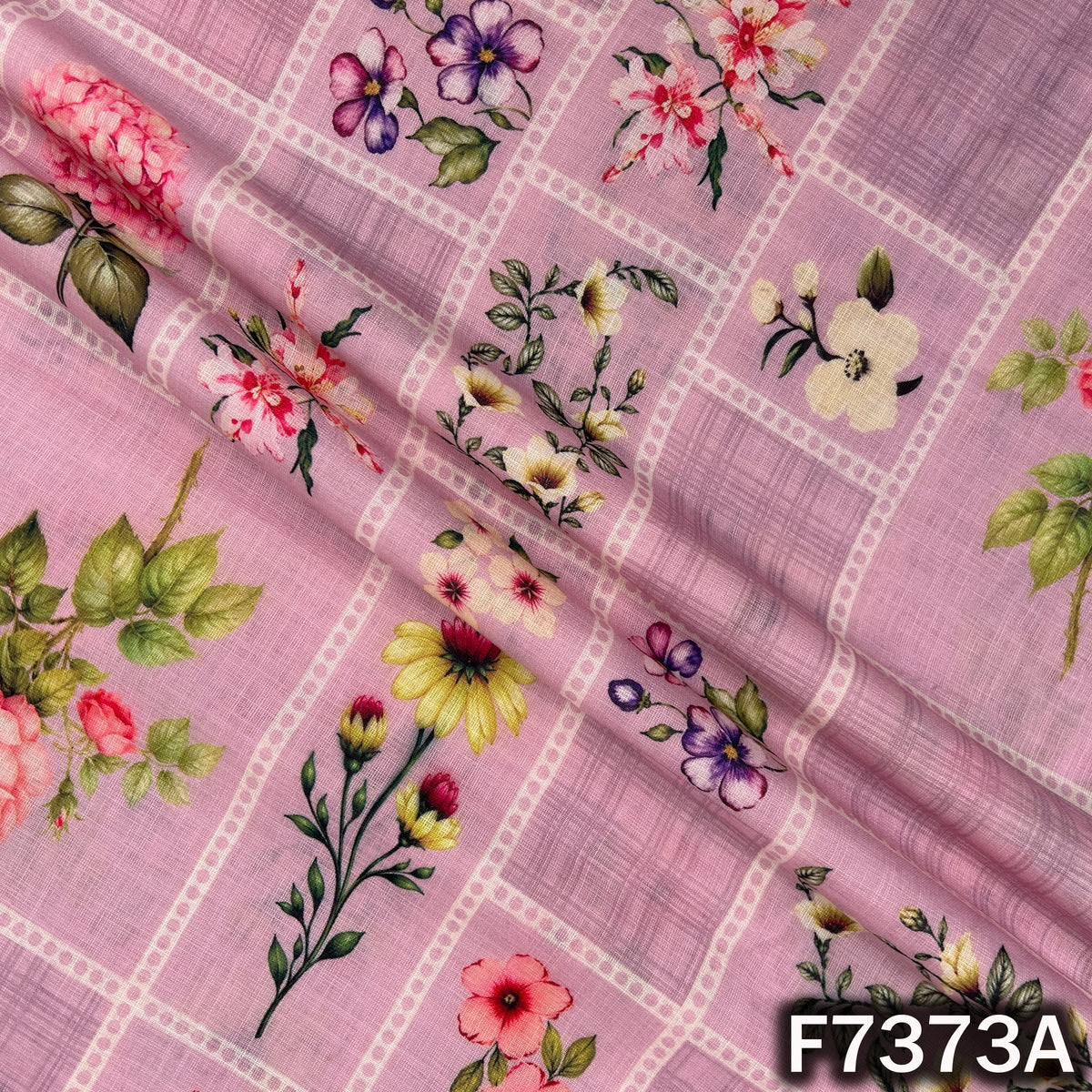 Printed Linen Cotton Fabric - F7373