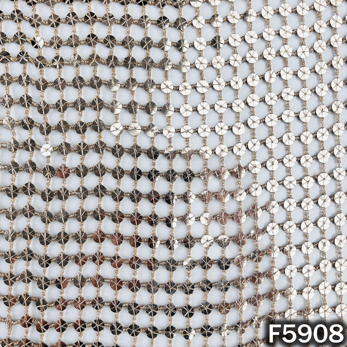 Zari Sequins Fancy Cut Work Fabric - F5908