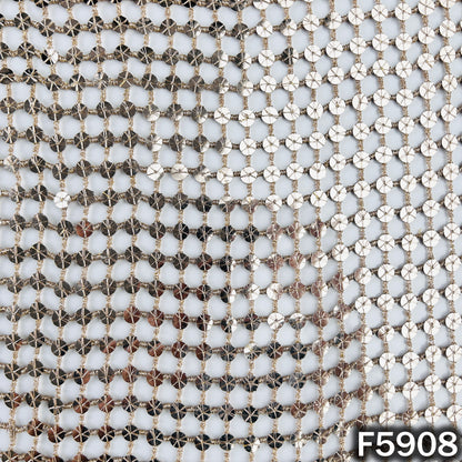 Zari Sequins Fancy Cut Work Fabric - F5908