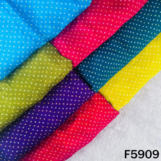 Bandhani Print Chinnon Chiffon Fabric - F5909