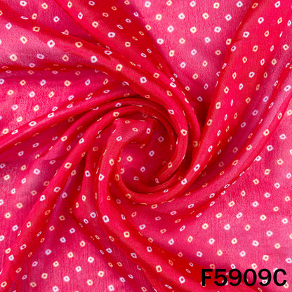 Bandhani Print Chinnon Chiffon Fabric - F5909