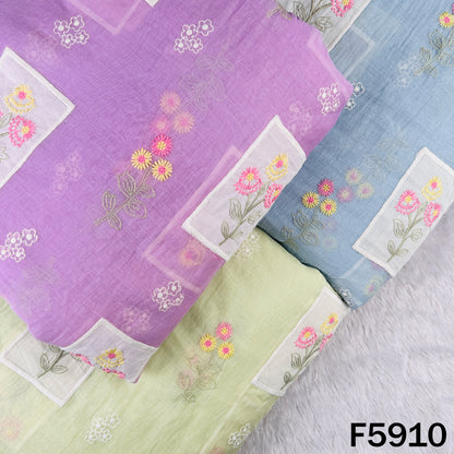Thread Embroidered Patch Work Mul Chanderi Fabric - F5910