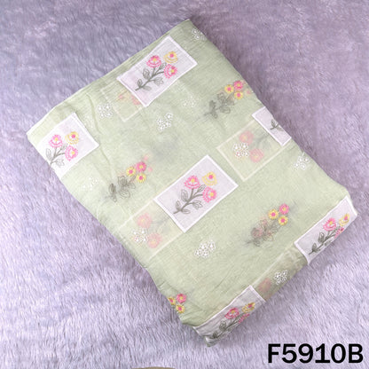 Thread Embroidered Patch Work Mul Chanderi Fabric - F5910