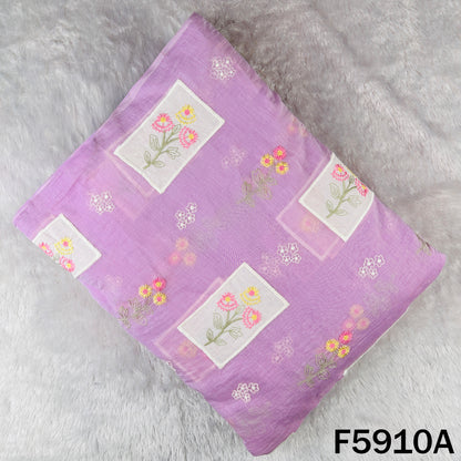 Thread Embroidered Patch Work Mul Chanderi Fabric - F5910