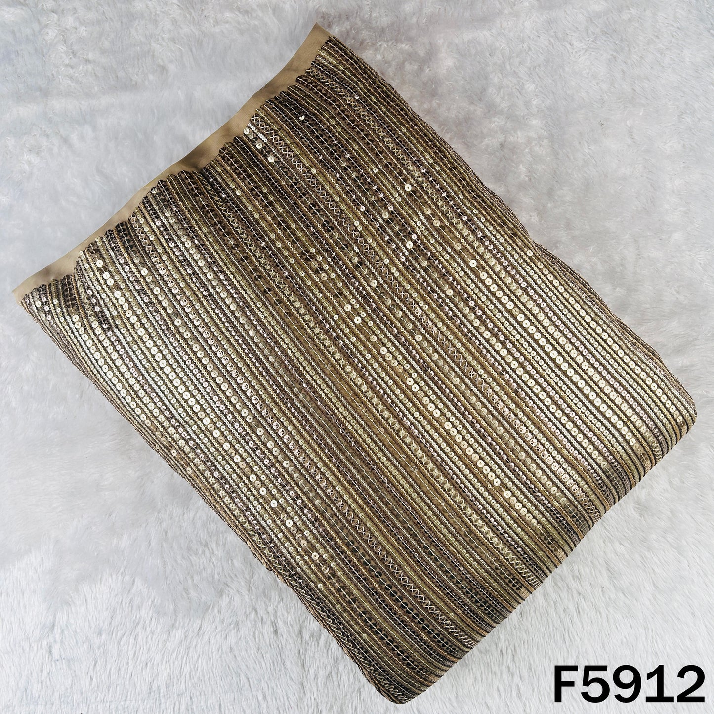 Thread Sequins Embroidered Georgette Fabric - F5912