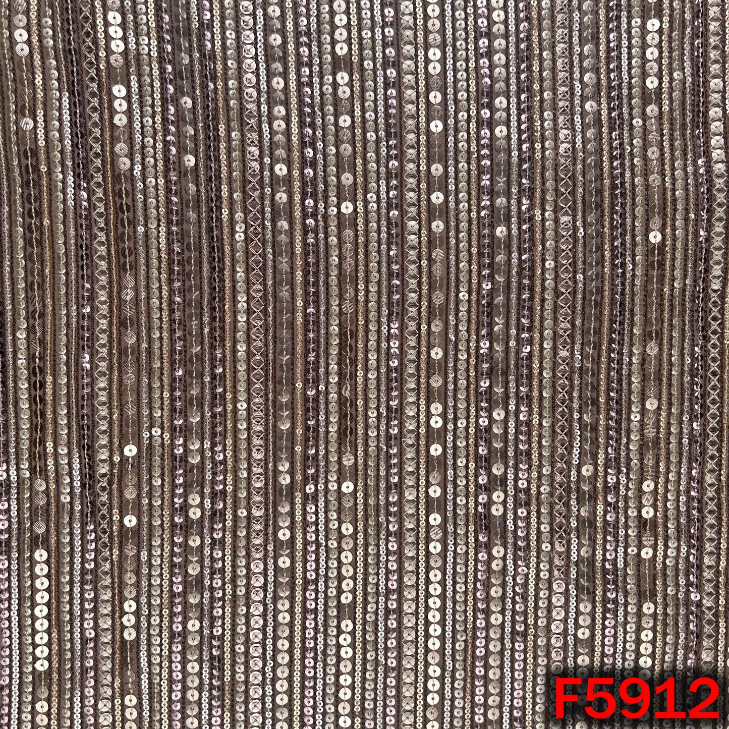 Thread Sequins Embroidered Georgette Fabric - F5912