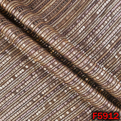 Thread Sequins Embroidered Georgette Fabric - F5912