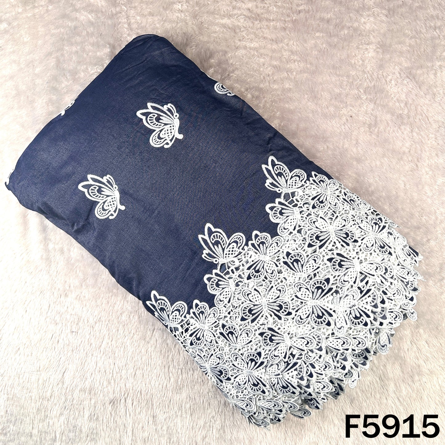 Thread Work Denim Cotton Fabric - F5915